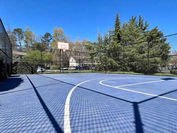 a basketball court at the enclave at woodbridge apartments in sugar land, tx